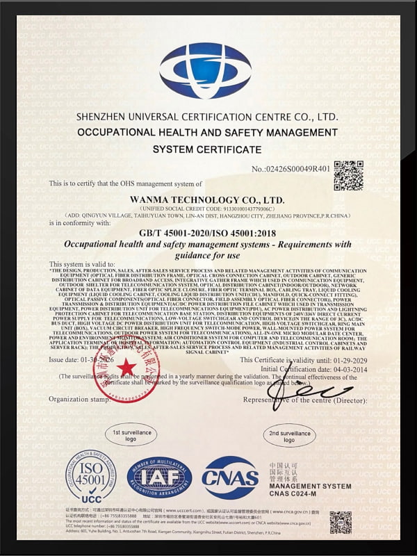 Occupational Health and Safety Management Systemcertificate